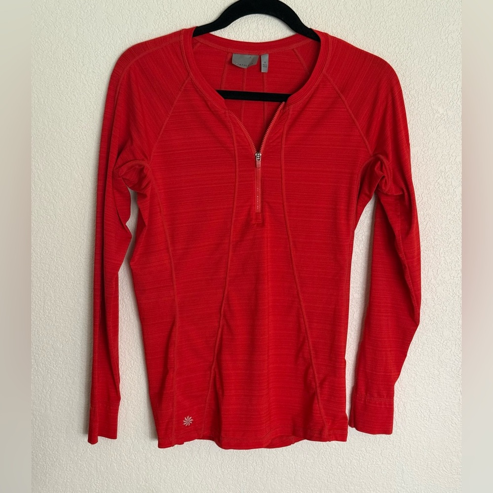 Athleta Pacifica Quarter Zip UPF fitted long sleeve athletic top